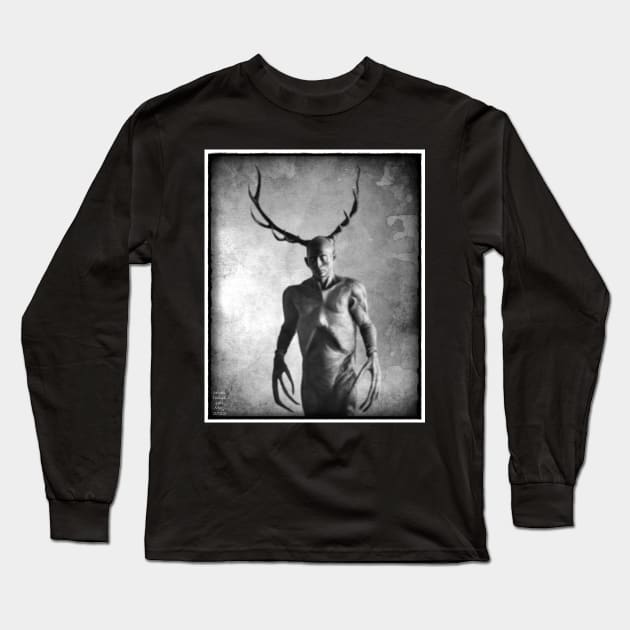 Vintage Hannibal Nosferatu Style Wendigo Long Sleeve T-Shirt by OrionLodubyal